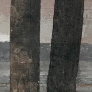 Twee strandpalen in perspectief 